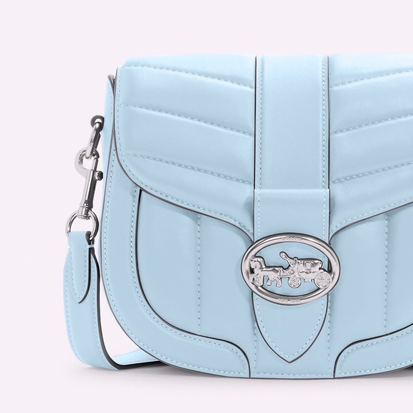Coach “Georgie” Quilted Saddle bag in waterfall. - Picture 2 of 4